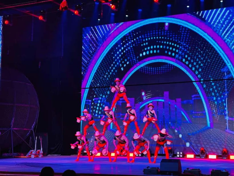 Beijing: Qinle Palace Acrobatics Show Ticket - Aerial Silk, Hoop Dances, and Giant Flying Wheels