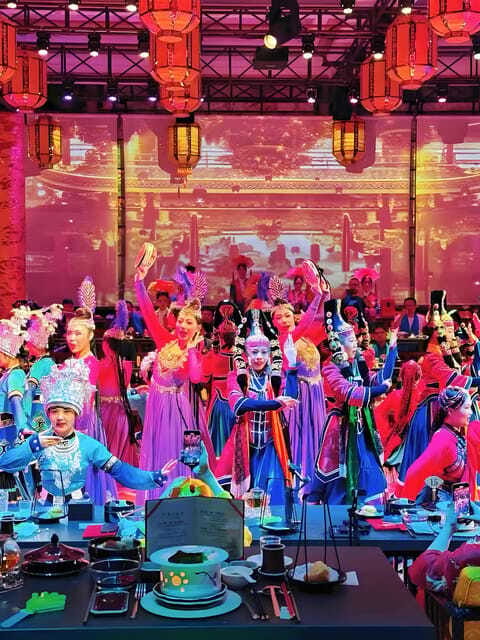 Beijing Royal Banquet with Chinese culture prefermance - The main course lineup: roast duck, lamb, and classic banquet ingredients